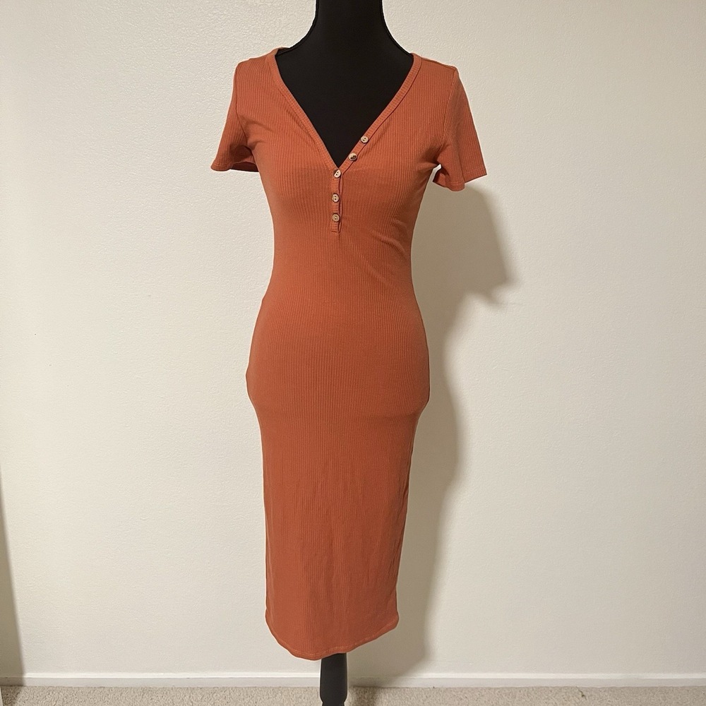 Heart And Hips Blood Orange Bodycon Summer Dress Size Small